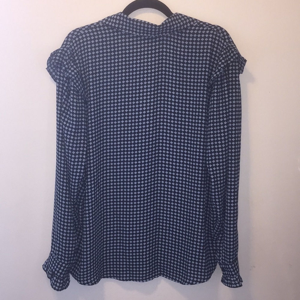 NWT Who What Wear Navy patterned button down XXL - Picture 2 of 9